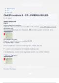 Social Science Law Civil Law Civil Procedure II - CALIFORNIA RULES 5.0 review) questions and correct answers (elaborations) with 100% accurate , verified , latest fully updated , 2024/2025 ,already passed , graded a+, complete solutions guarantee distinct