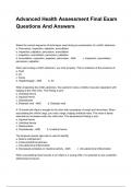 Advanced Health Assessment Final Exam Questions And Answers