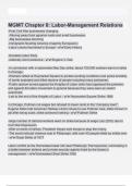 MGMT Chapter 8  Labor-Management Relations questions and correct answers (elaborations) with 100% accurate , verified , latest fully updated , 2024/2025 ,already passed , graded a+, complete solutions guarantee distinctions rationales| 5-star rating
