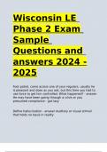 Wisconsin LE Phase 2 Exam Sample Questions and answers 2024 -2025