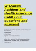 Wisconsin Accident and Health Insurance Exam (230 questions and answers).