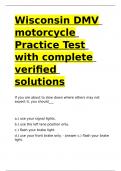 Wisconsin DMV motorcycle Practice Test with complete verified solutions