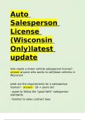 Auto Salesperson License (Wisconsin Only)latest update.