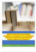 NBCOT Certification Exam Review Occupational Therapist OT vs Occupational Therapy Assistant OTA Questions and Answers 100% Pass | Graded A+