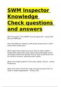 SWM Inspector Knowledge Check questions and answers