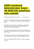 SWM Combined Administrator Exam - VA DEQ(105 questions fully solved)