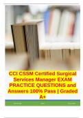 CCI CSSM Certified Surgical Services Manager EXAM PRACTICE QUESTIONS and Answers 100% Pass | Graded A+