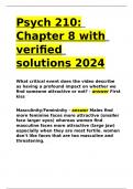 Psych 210 Chapter 8 with verified solutions 2024.