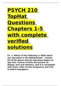 PSYCH 210 TopHat Questions Chapters 1-5 with complete verified solutions