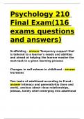 Psychology 210 Final Exam(116 exams questions and answers)