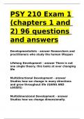 PSY 210 Exam 1 (chapters 1 and 2) 96 questions and answers.