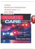 TEST BANK For Paramedic Care - Principles and Practice, 6th Edition, Volume 1 - 5 by Bledsoe||All Chapters || Latest Edition