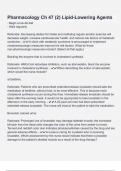 Pharmacology Ch 47 (2) Lipid-Lowering Agents questions and correct answers (elaborations) with 100% accurate , verified , latest fully updated , 2024/2025 ,already passed , graded a+, complete solutions guarantee distinctions rationales| 5-star rating