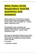 WGU Patho D236 Respiratory test(46 questions and answers)