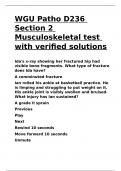 WGU Patho D236 Section 2 Musculoskeletal test with verified solutions.