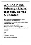 WGU OA D196 Febuary – Lizzie test fully solved & updated.