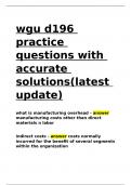 wgu d196 practice questions with accurate solutions(latest update)