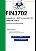 FIN3702 Assignment 1 (QUALITY ANSWERS) Semester 2 2024