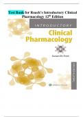 Test Bank for Roach’s Introductory Clinical Pharmacology 12th Edition by Susan M Ford All Chapters 1-54 LATEST