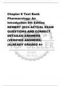 Chapter 8 Test Bank  Pharmacology: An  Introduction 8th Edition NEWEST 2024 ACTUAL EXAM  QUESTIONS AND CORRECT  DETAILED ANSWERS  (VERIFIED ANSWERS)  |ALREADY GRADED A+