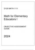 WGU D125 - MATH 1111 Math for Elementary Educators I - Comprehensive OA Guide 2024