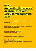 HBX Accounting Economics Analytics test with 100- correct answers 2024.