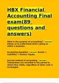 HBX Financial Accounting Final exam(89 questions and answers)