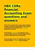 HBX CORe financial Accounting Exam questions and answers.