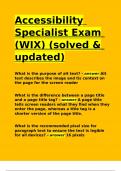 Accessibility Specialist Exam (WIX) (solved & updated).