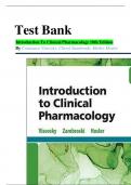 TEST BANK- INTRODUCTION TO CLINICAL PHARMACOLOGY 10TH EDITION  2024 / WITH RATIONALES/ By Constance Visovsky, Cheryl Zambroski, Shirley Hosler/ LATEST UPDATE