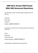 ABO Ncle Actual 2024 Exam With 680 Answered Questions