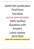 AANP FNP Certification Final Exam Test Bank 100% Verified Questions with Answers Latest Update 2024/2025