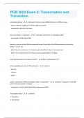 PCB 3023 Exam 2: Transcription and Translation Questions And Answers Graded A+