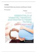 Test Bank- Essentials Of Maternity, Newborn, And Women's Health By: Susan Ricci 5th Edition|| ANSWER KEY|| LATEST UPDATE 2024