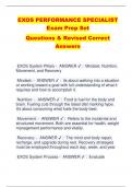 EXOS PERFORMANCE SPECIALIST Exam Prep Set  Questions & Revised Correct  Answers