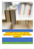 IAHCSMM CRCST Exam Review Questions and Answers 100% Pass | Graded A+