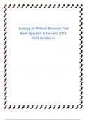 Ecology 5e William Bowman Text Bank Qyestion &Answers 2023- 2024 Graded A+