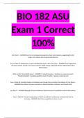 BIO 182 ASU Exam 1 Correct 100%