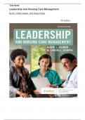 TEST BANK: Leadership and Nursing Care Management By M. Lindell Joseph, and Diane Huber 7TH EDITION 2024|| SUCCESS GUARANTEED