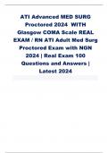 RN ATI Advanced Adult Med Surg Proctored Exam with NGN 2024 | Real Exam 100 Questions and Answers | Latest 2024