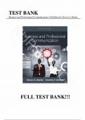 Test Bank - for Business and Professional Communication 3rd Edition Steven A. Beebe, All Chapters | Complete Guide A+