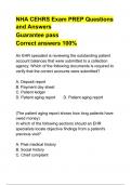 NHA CEHRS Exam PREP Questions and Answers Guarantee pass Correct answers 100%