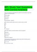 BPL Study Test Questions with Correct Answers