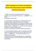 CSX Conductor Finals Combined  Exam Set Questions And Verified  Correct Answers