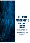 HFL1501 Assignment 1 Semester 2 2024 | Due 21 August 2024