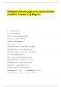 Mechanic Exam Questions and Answers (Verified Answers by Expert).