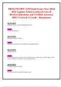 PRN1178/ PRN 1178 Final Exam (New 2024/ 2025 Update) Client-Centered Care II Review| Questions and Verified Answers| 100% Correct| A Grade - Rasmussen 