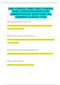 (NBE FUNERAL DIRECTING) FUNERAL HOME OPERATIONS/MORTUARY ADMINISTRATION QUESTIONS AND ANSWERS ALREADY PASS