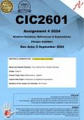 CIC2601 Assignment 4 (COMPLETE ANSWERS) 2024  - DUE 2 September 2024