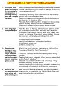  LETRS UNITS 1-4 POST-TEST WITH ANSWERS